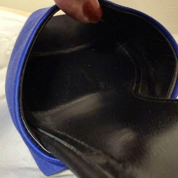 Saint Laurent Blue Satin Jodie Peep Toe Platform, EUC, Size 38 (8.) - Picture 13 of 16